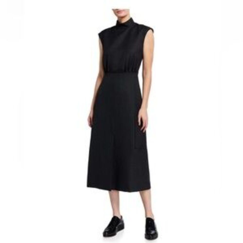 Ganni Suiting Wool-Blend Midi Dress